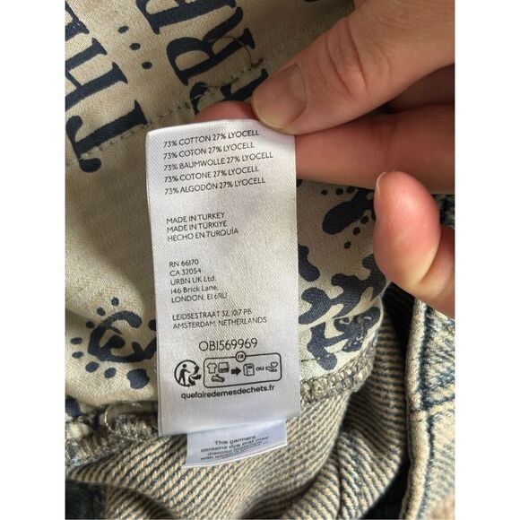 Free People We The Free Osaka Mid Rase Barrel Jeans size 28 Sage Khaki - Picture 12 of 12